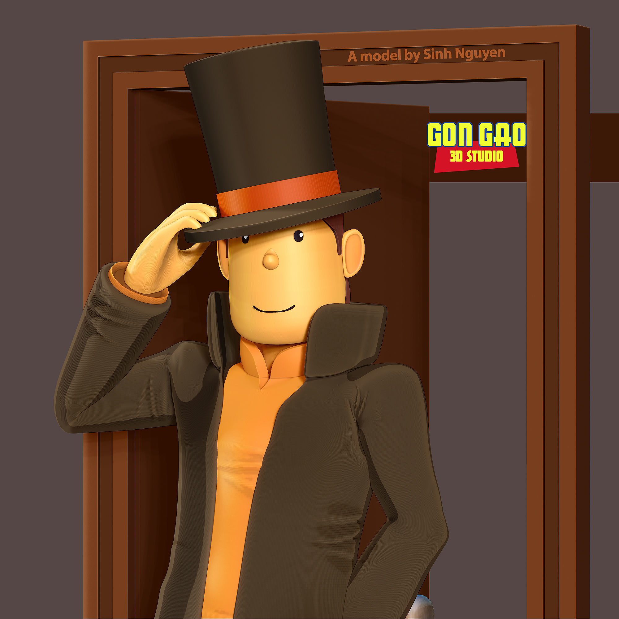 Professor Layton 3D print model_5