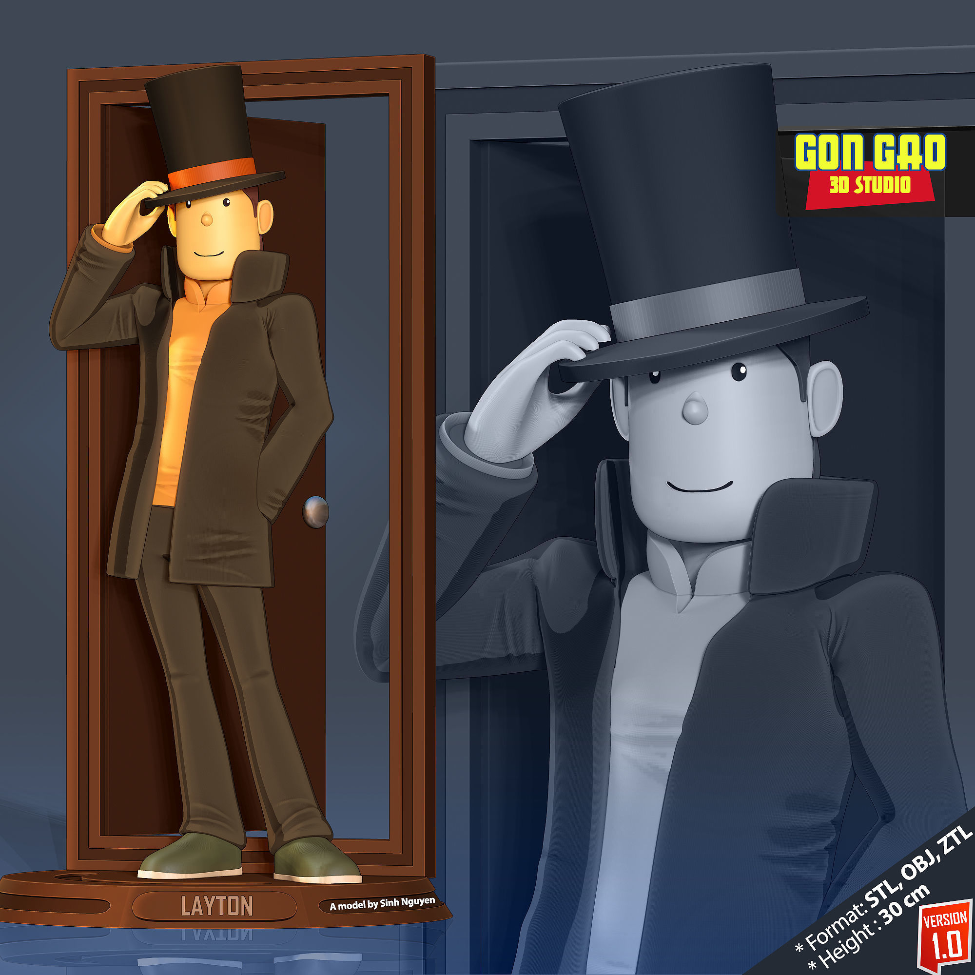 Professor Layton 3D print model_12