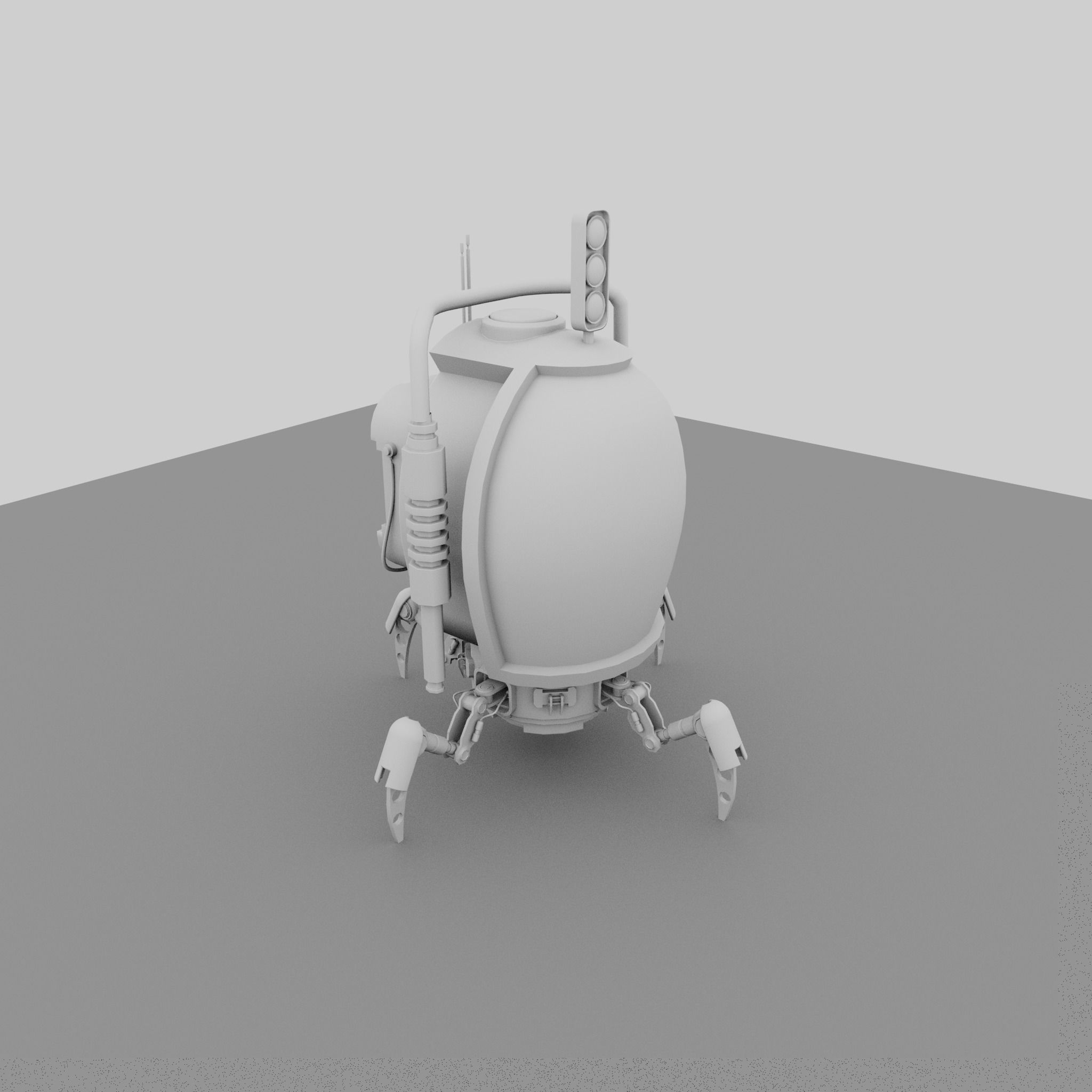 Spider Bot  A Sci-fi Space Spy Robot With mechanical Legs Low-poly 3D model_5