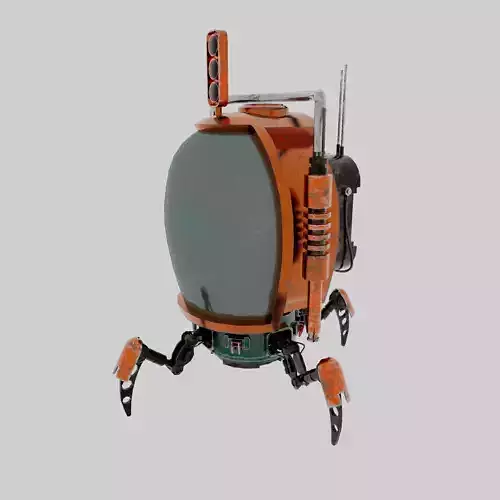 Spider Bot  A Sci-fi Space Spy Robot With mechanical Legs Low-poly 3D model
