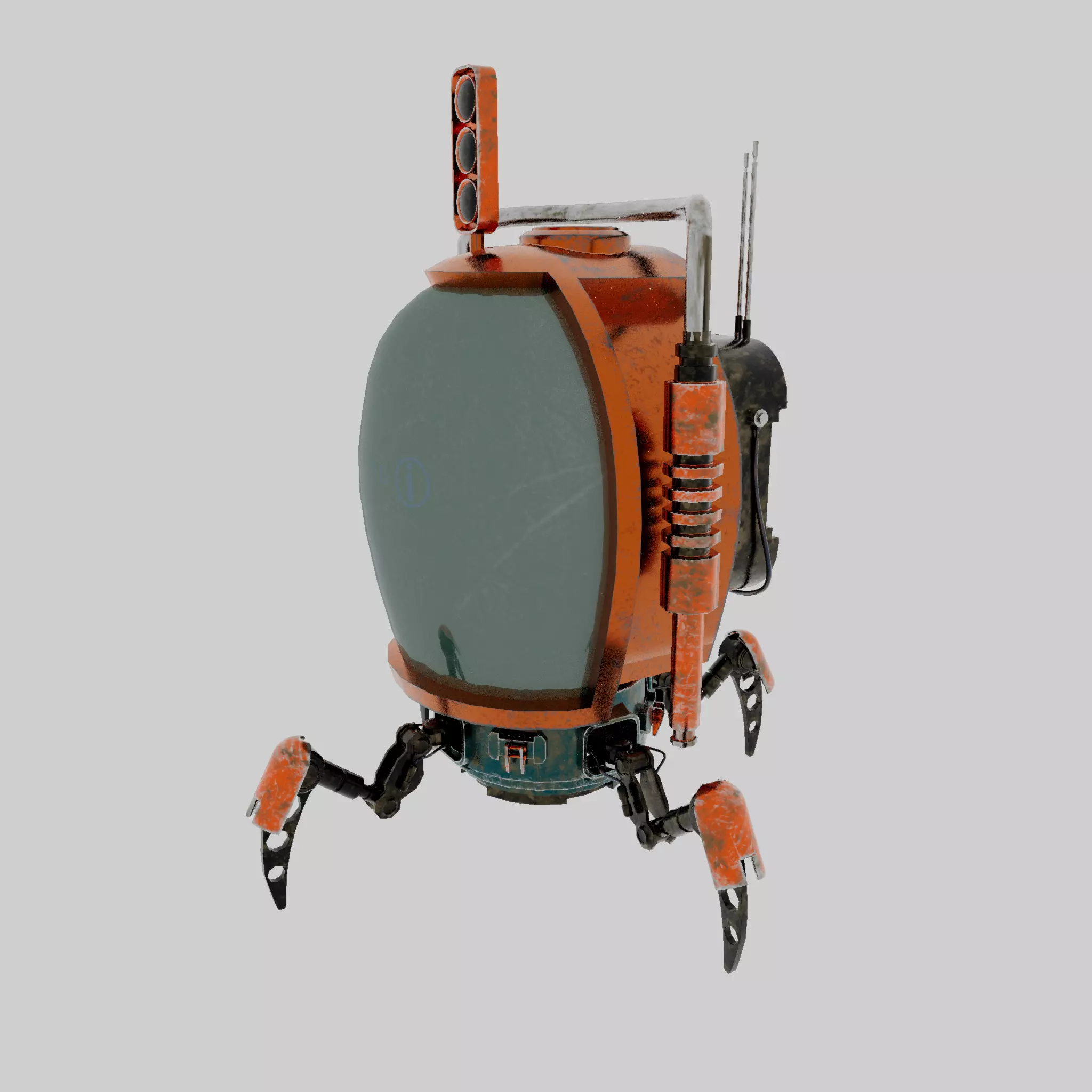 Spider Bot  A Sci-fi Space Spy Robot With mechanical Legs Low-poly 3D model_0