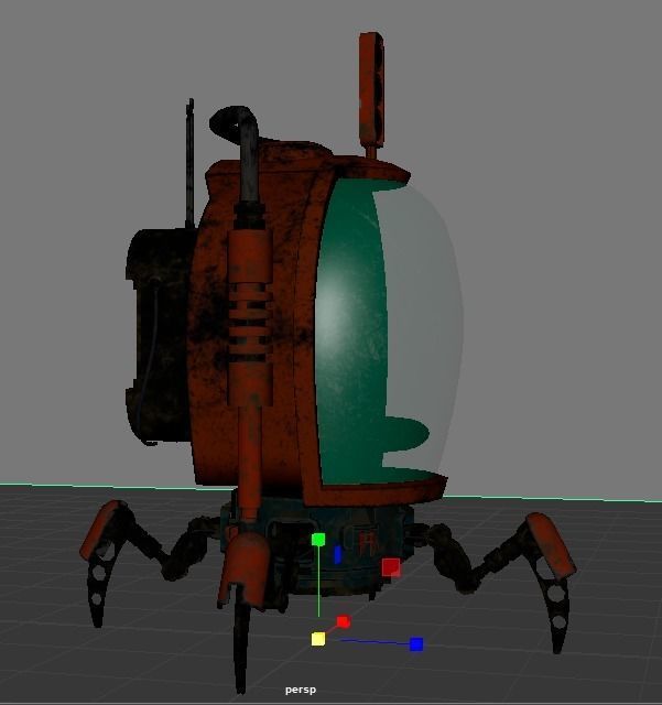 Spider Bot  A Sci-fi Space Spy Robot With mechanical Legs Low-poly 3D model_2