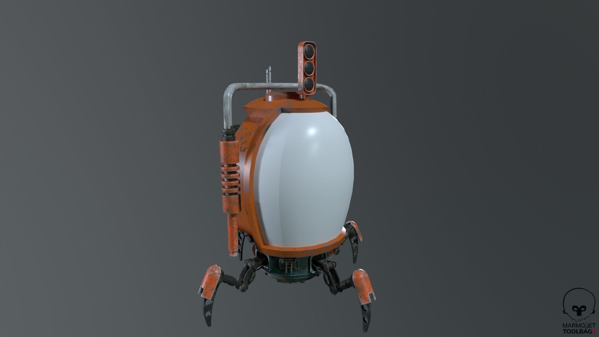 Spider Bot  A Sci-fi Space Spy Robot With mechanical Legs Low-poly 3D model_4