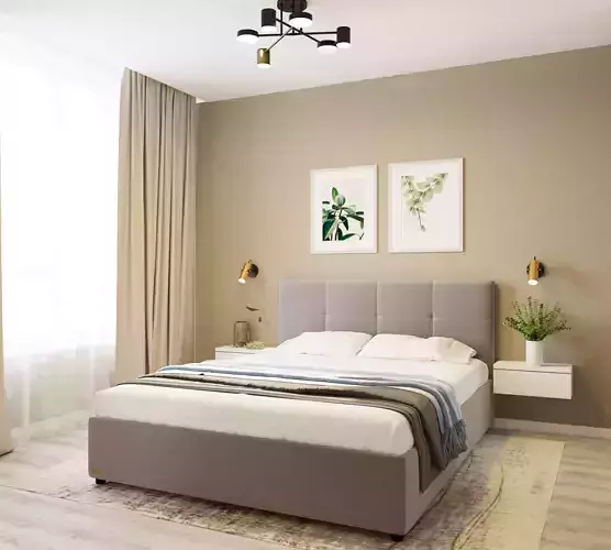 Bedroom in beige  tones