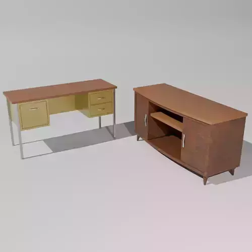 Yellow Desk and Sideboard