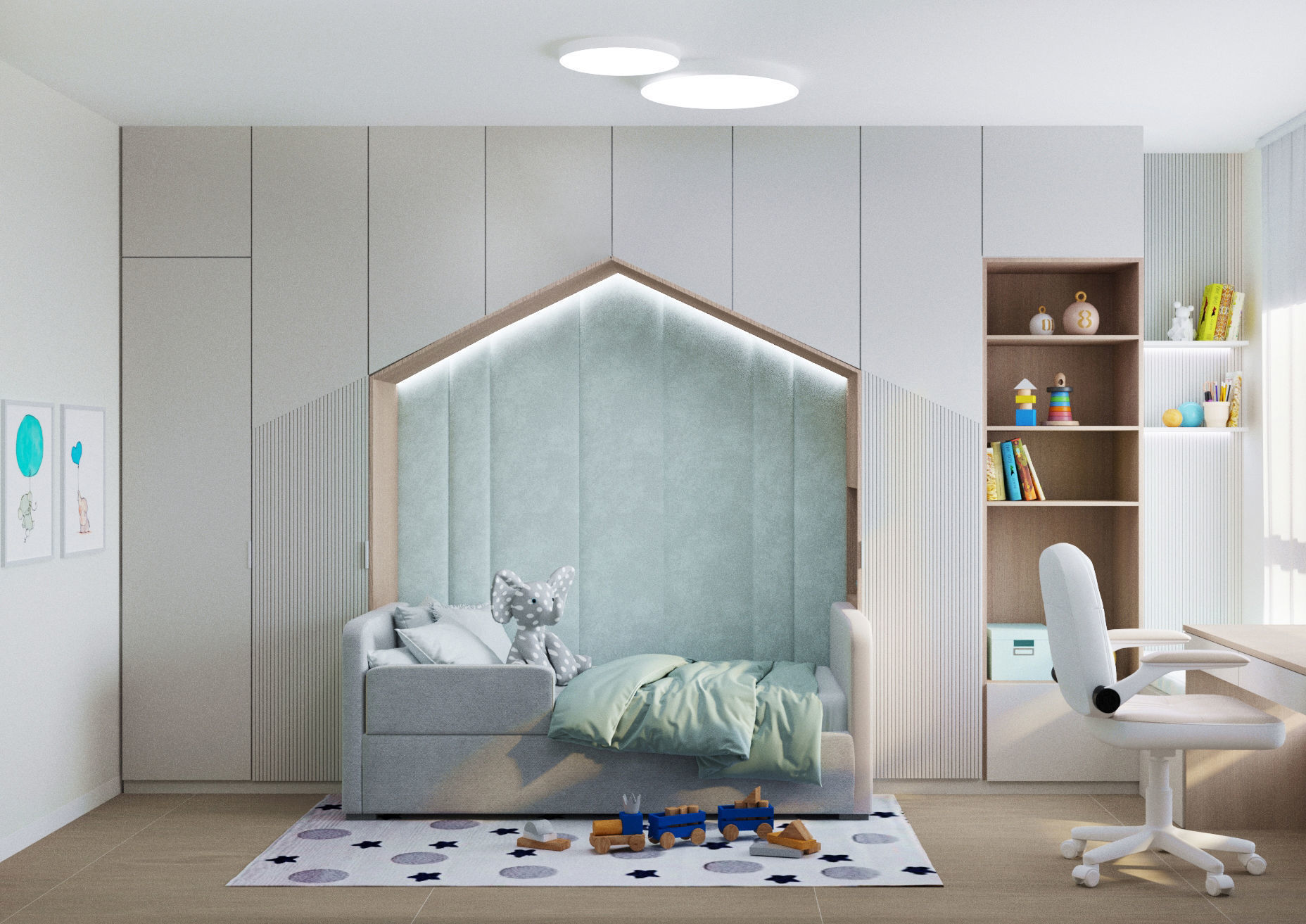 Children room in modern style 3D model_1
