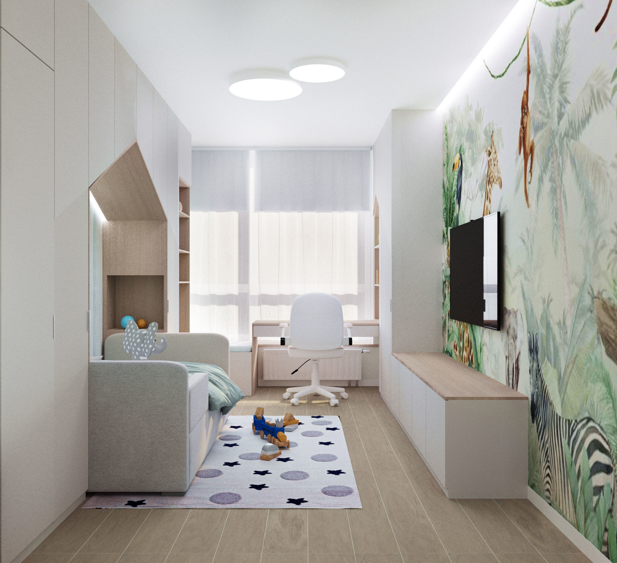 Children room in modern style 3D model_3