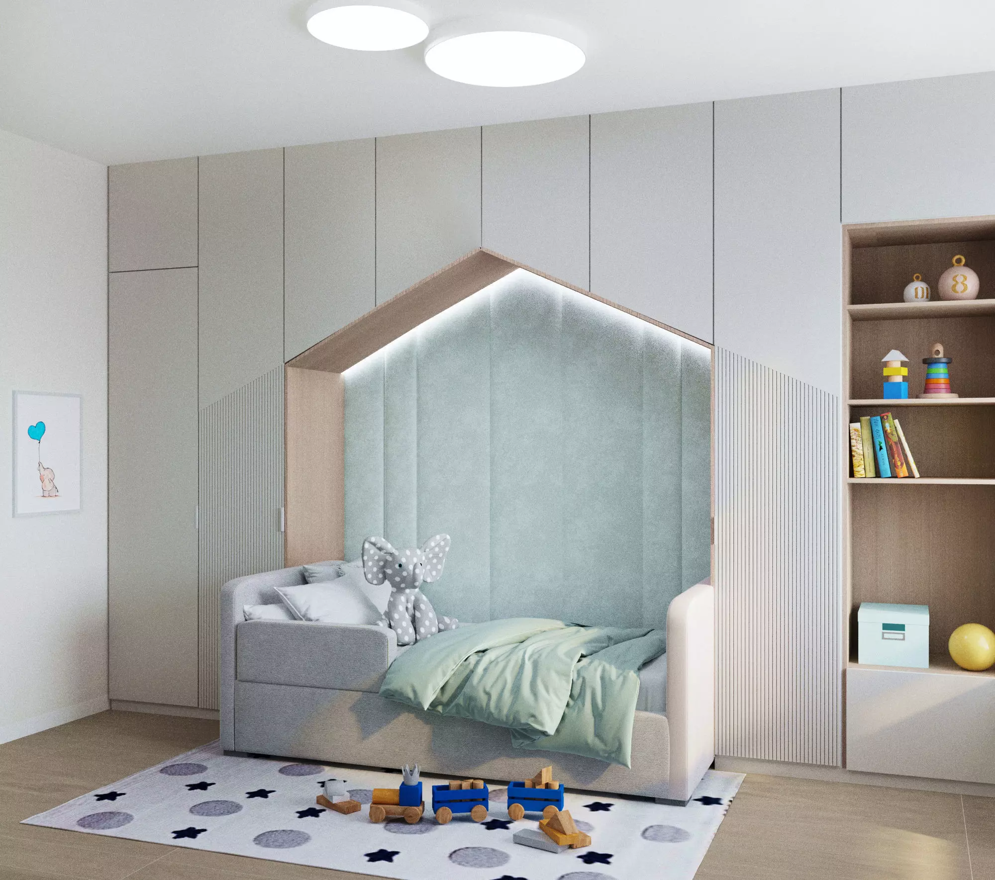 Children room in modern style 3D model_0