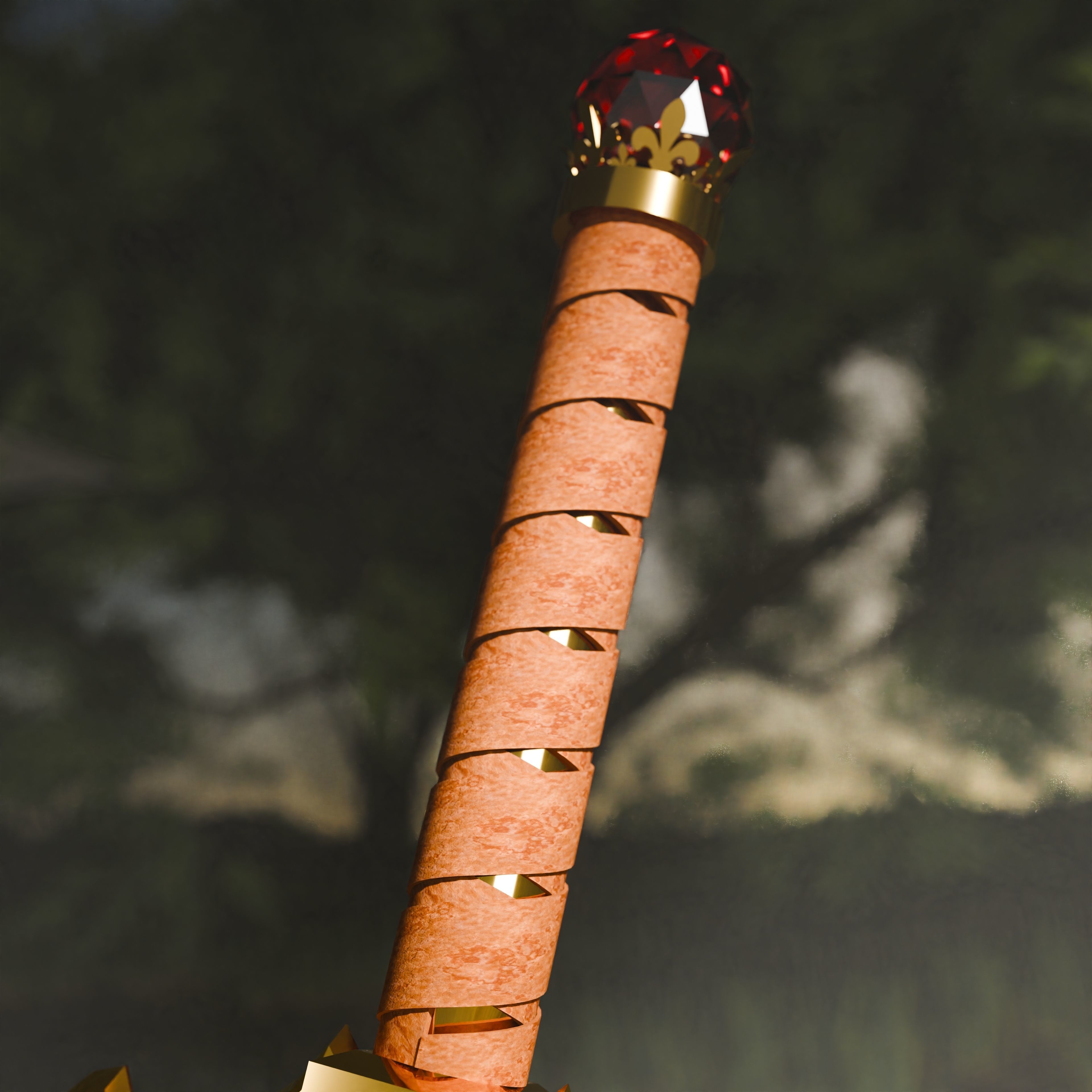 Royal Sword Low-poly 3D model_9