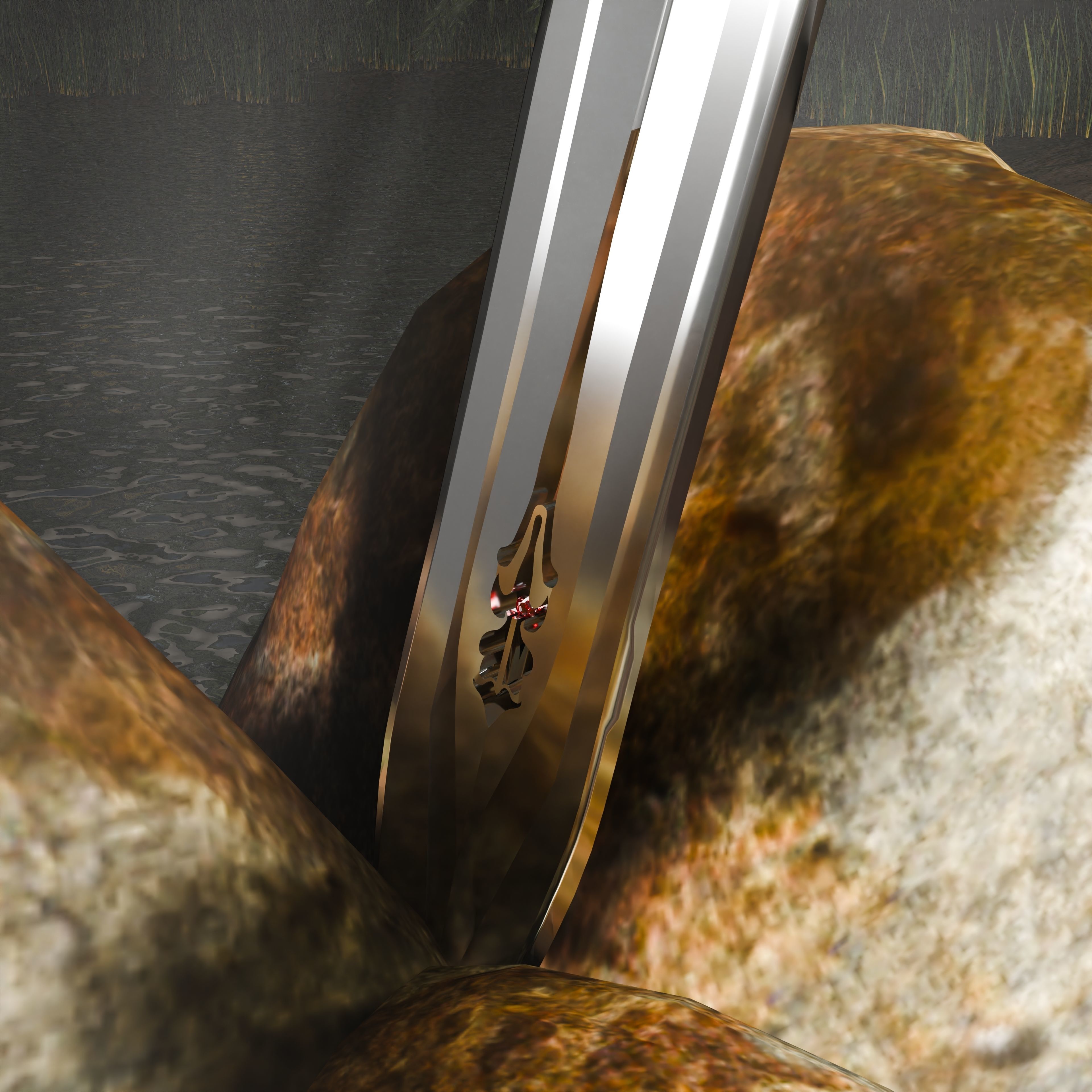 Royal Sword Low-poly 3D model_8