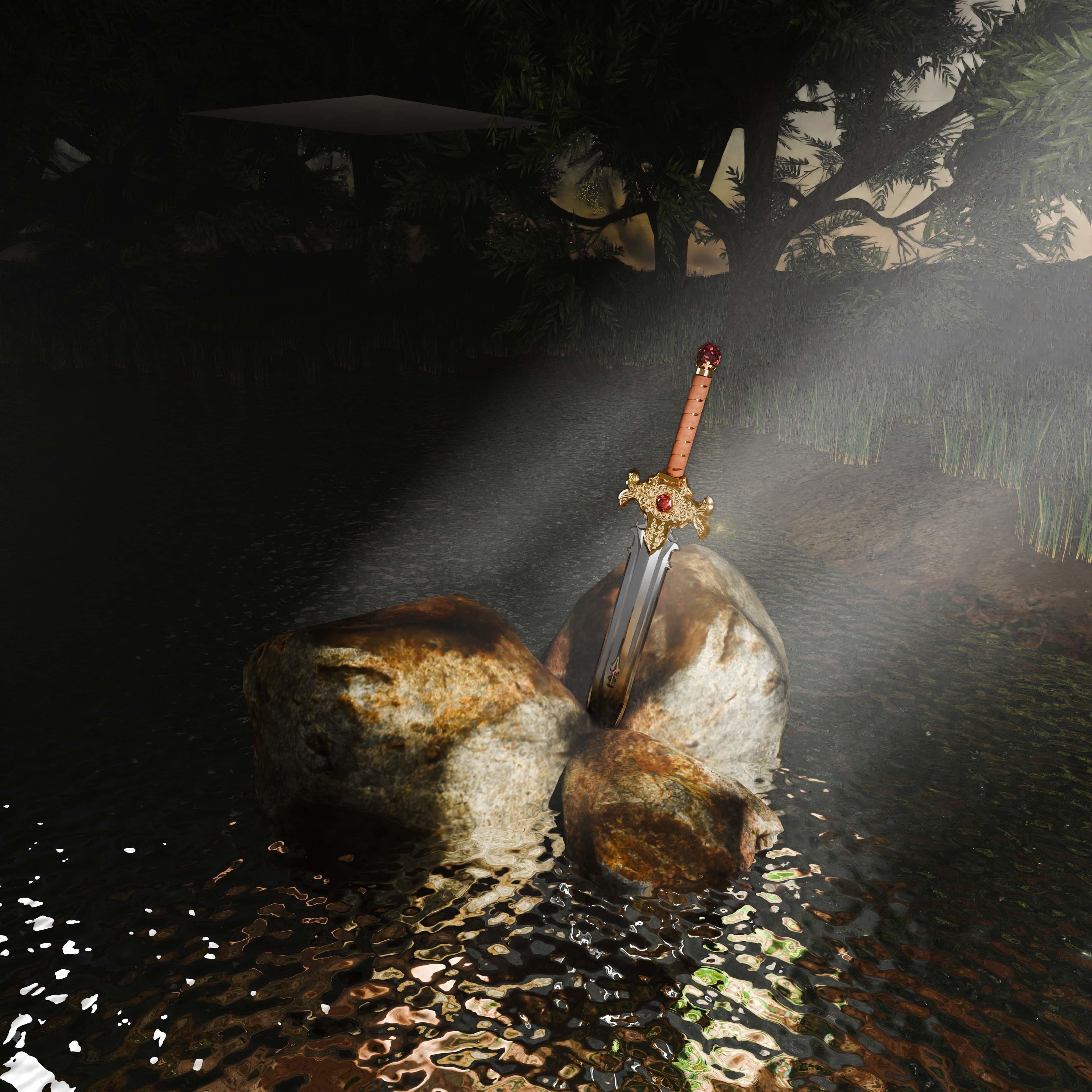 Royal Sword Low-poly 3D model_2