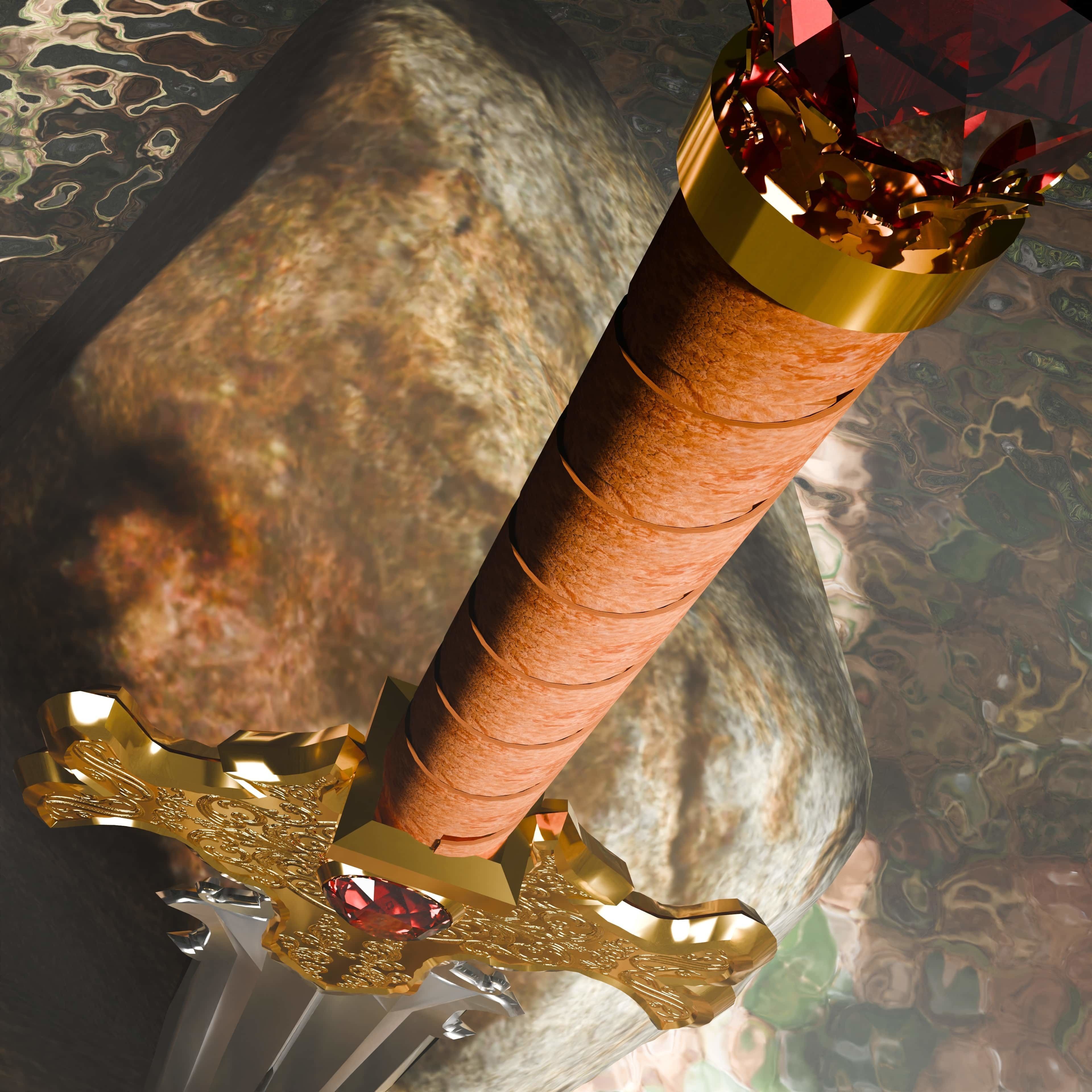 Royal Sword Low-poly 3D model_4