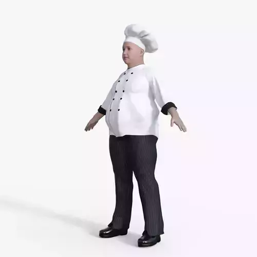 Realistic 3D Fat Chef 3D model