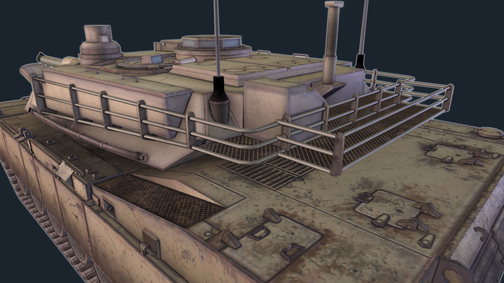 M1A2 Abrams Low-poly 3D model_6