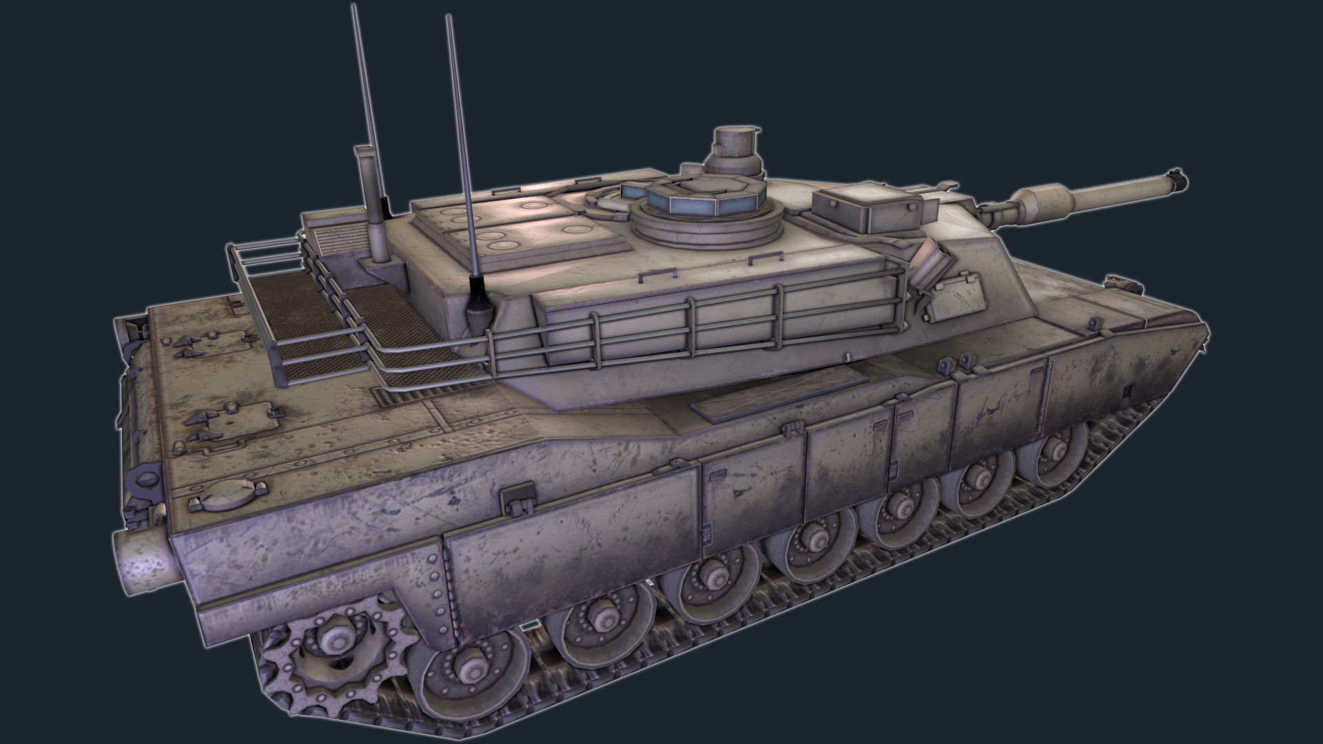 M1A2 Abrams Low-poly 3D model_4