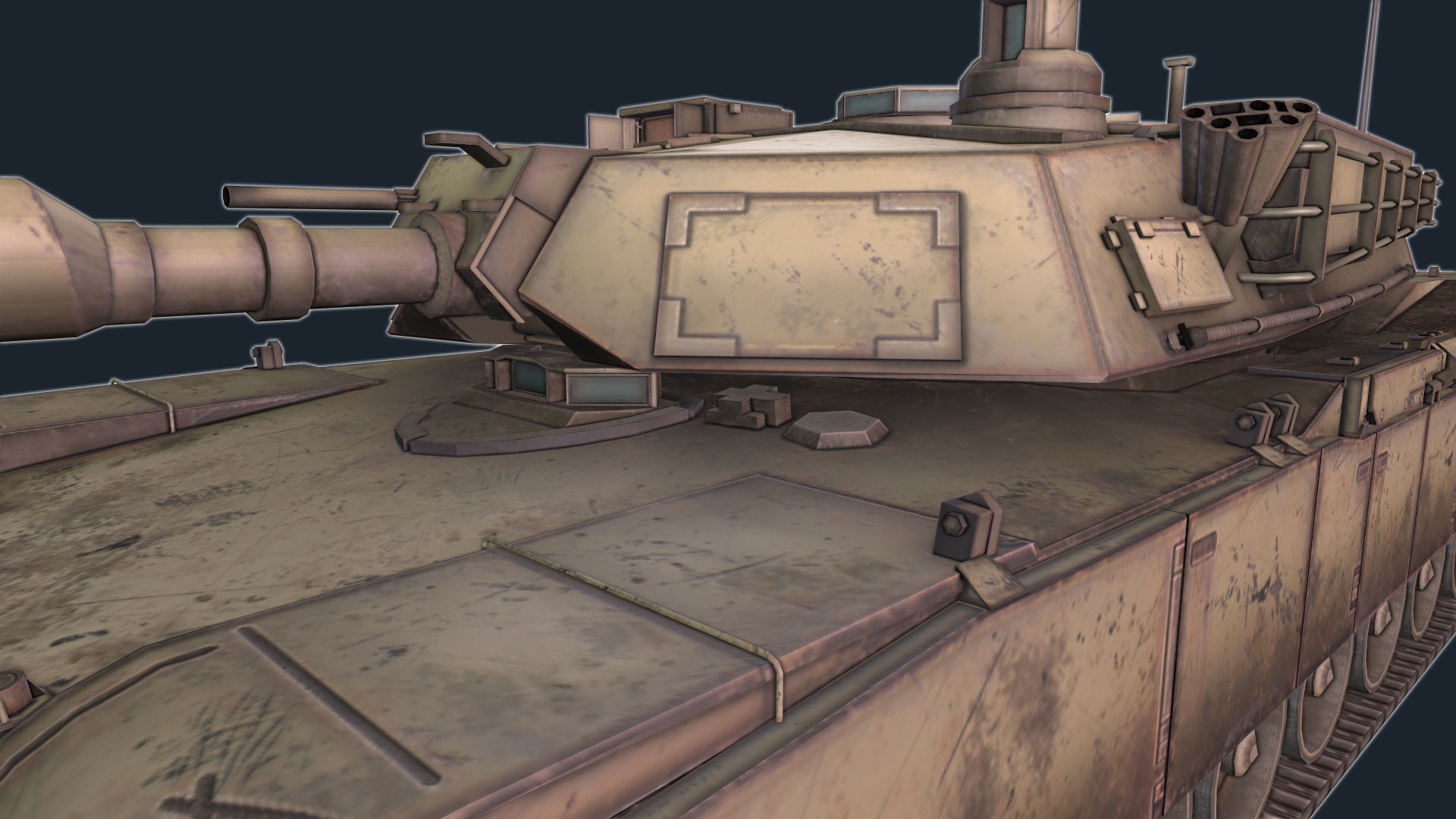 M1A2 Abrams Low-poly 3D model_9