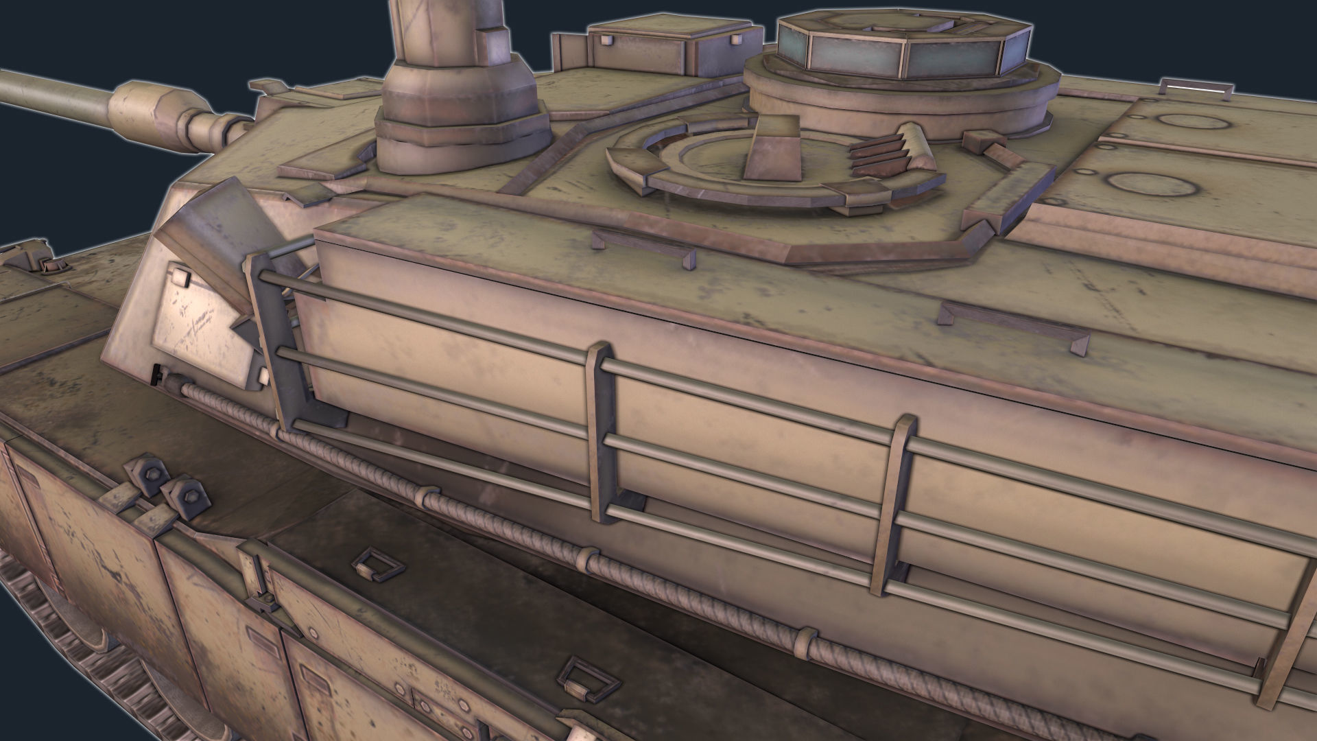 M1A2 Abrams Low-poly 3D model_7