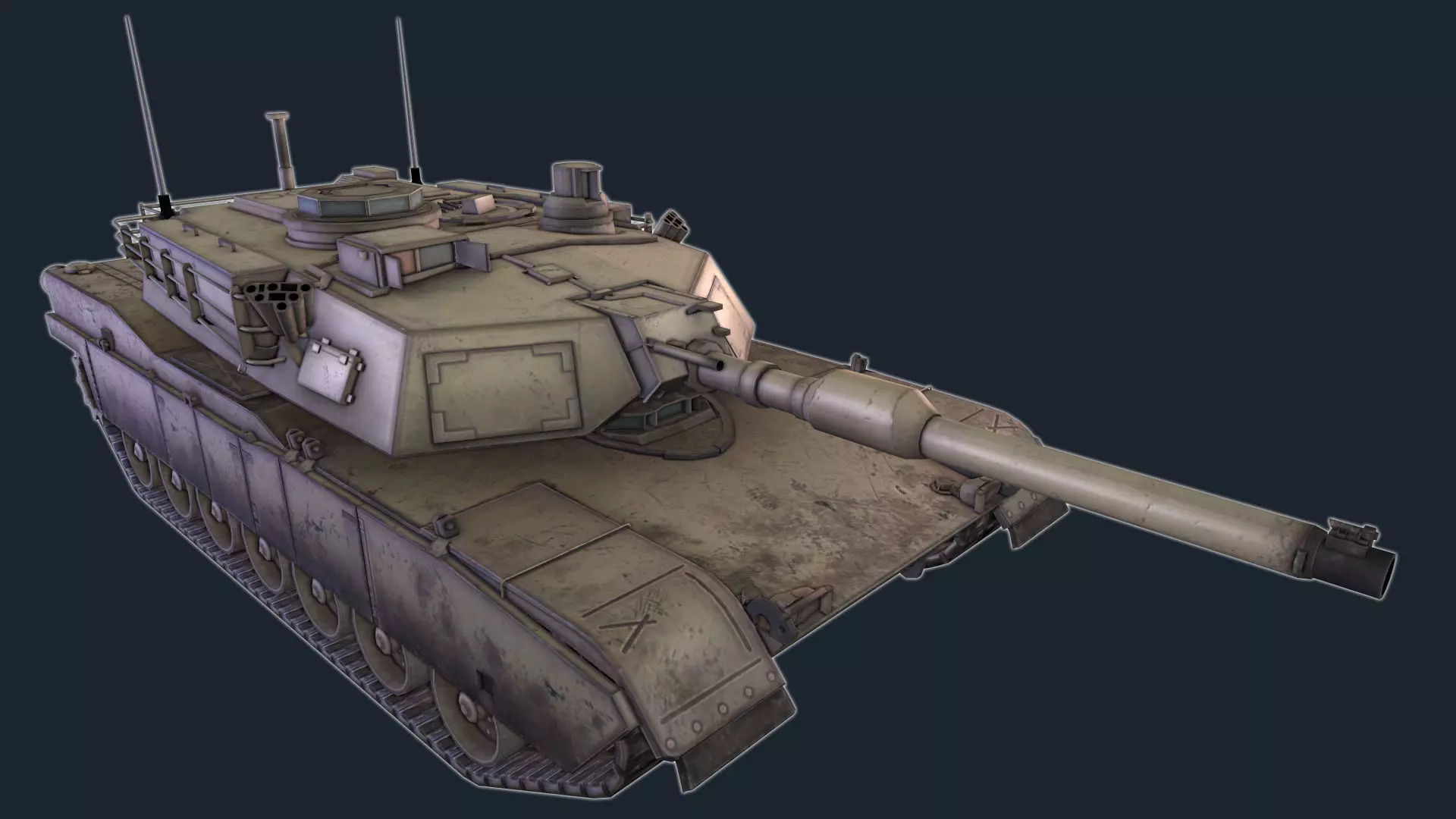 M1A2 Abrams Low-poly 3D model_0