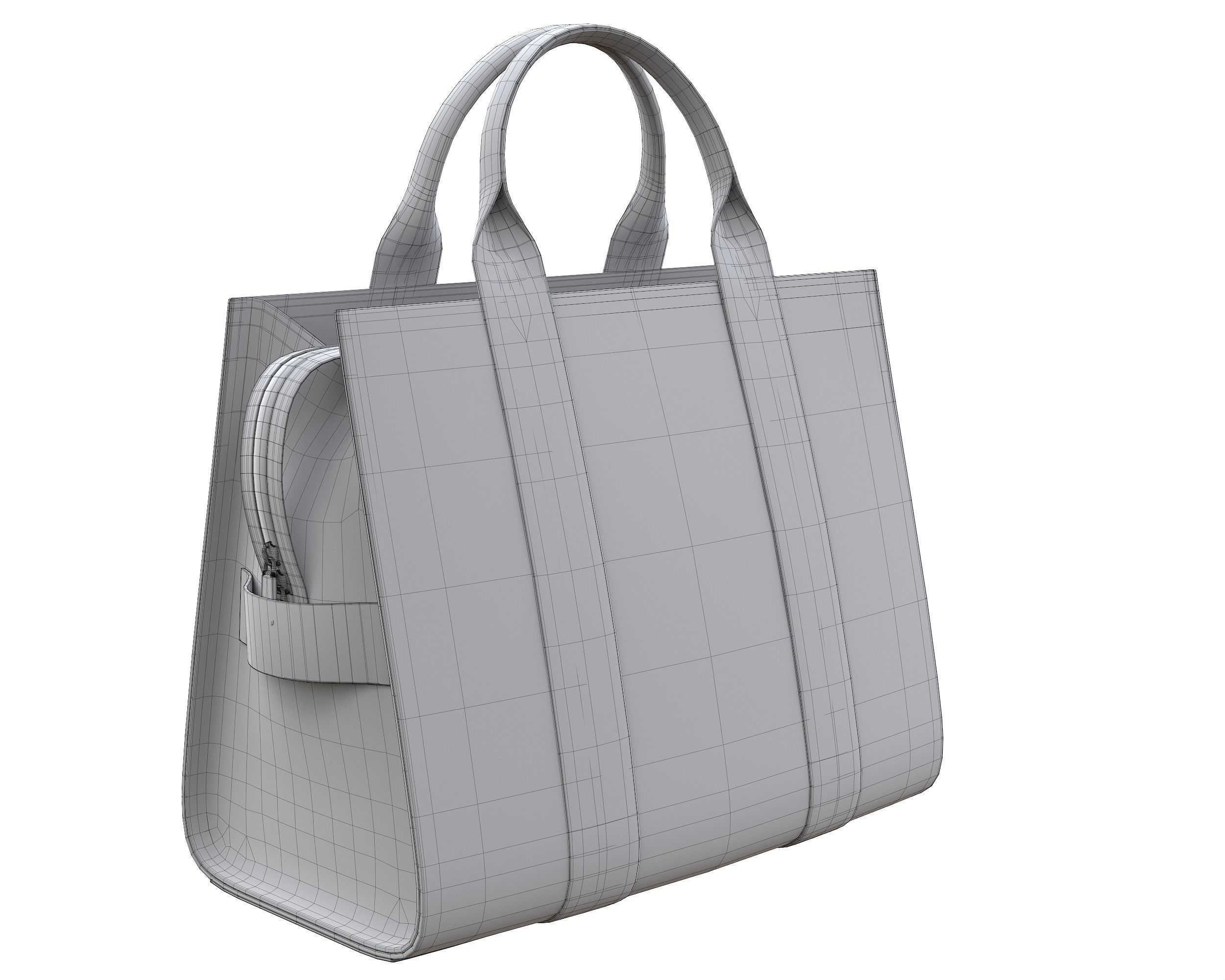 Marc Jacobs Tote Leather Bag Low-poly 3D model_11