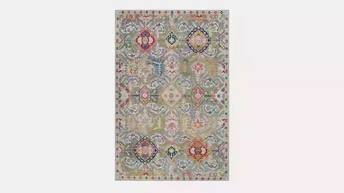 ANKARA GLOBAL ANR12 GREY MULTI Rug Low-poly 3D model