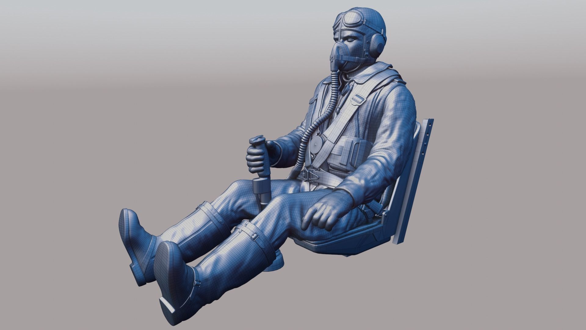WWII Luftwaffe FW-190 Pilot 3D print model_2