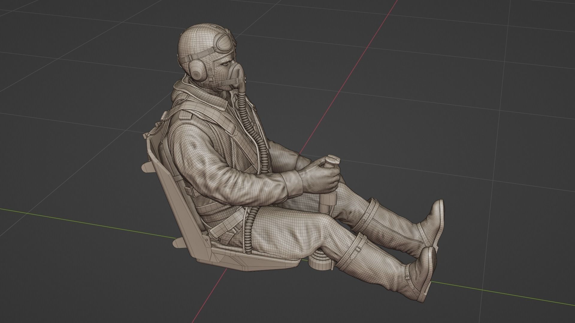 WWII Luftwaffe FW-190 Pilot 3D print model_5