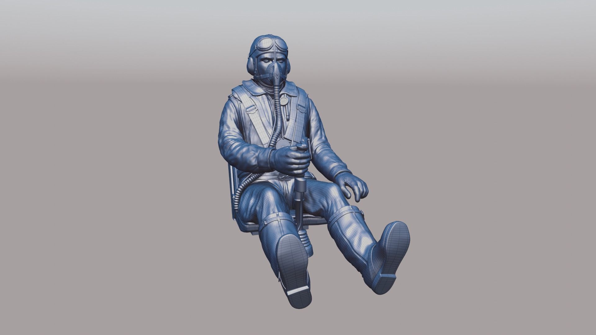 WWII Luftwaffe FW-190 Pilot 3D print model_7