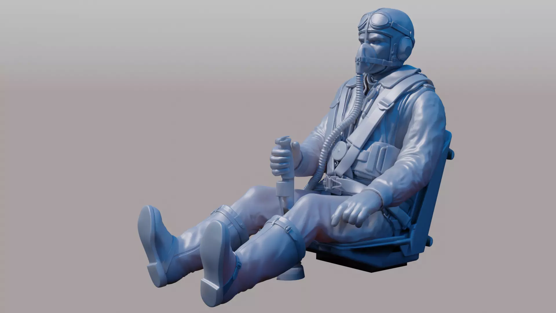 WWII Luftwaffe FW-190 Pilot 3D print model_0