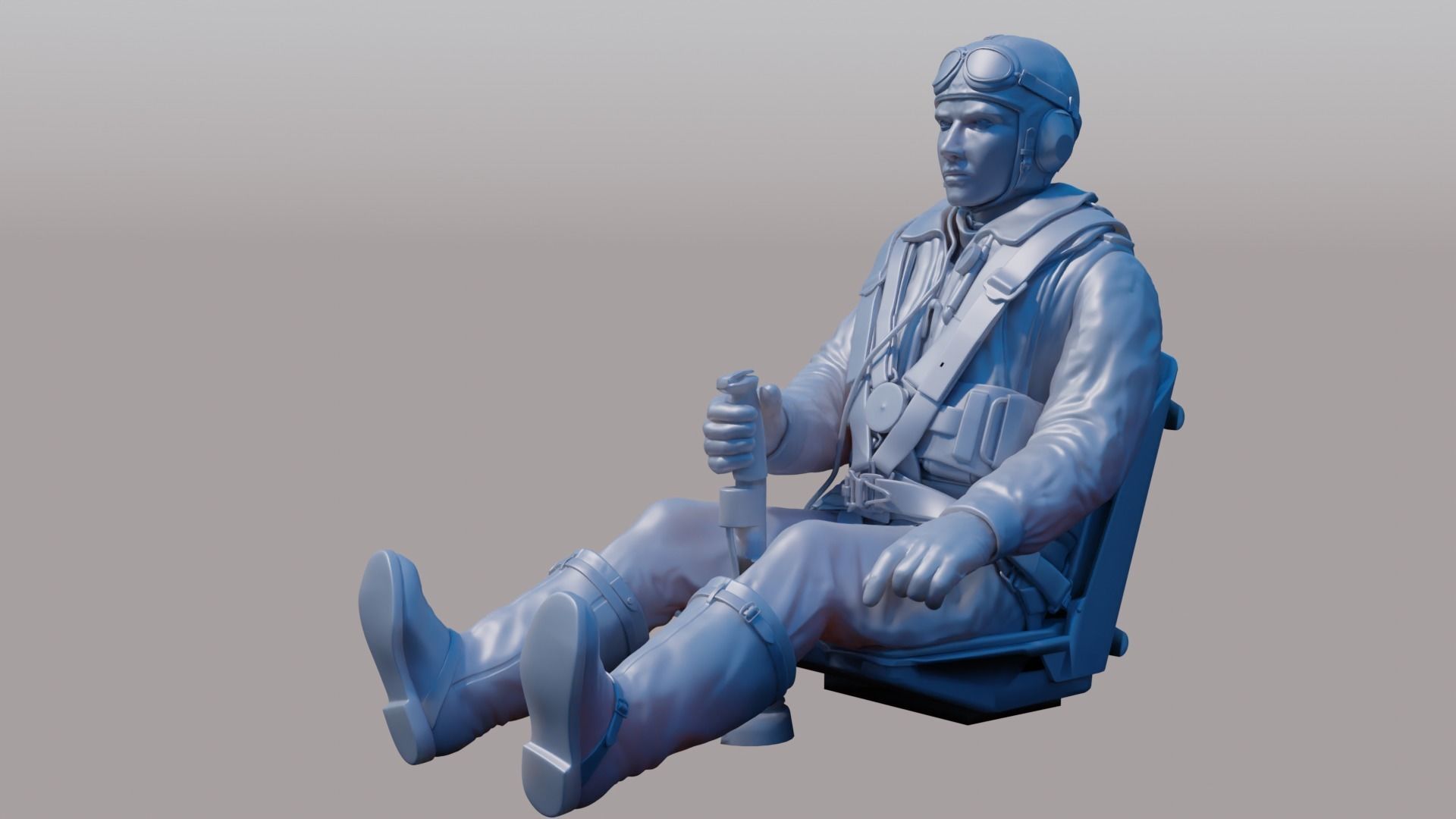 WWII Luftwaffe FW-190 Pilot 3D print model_1