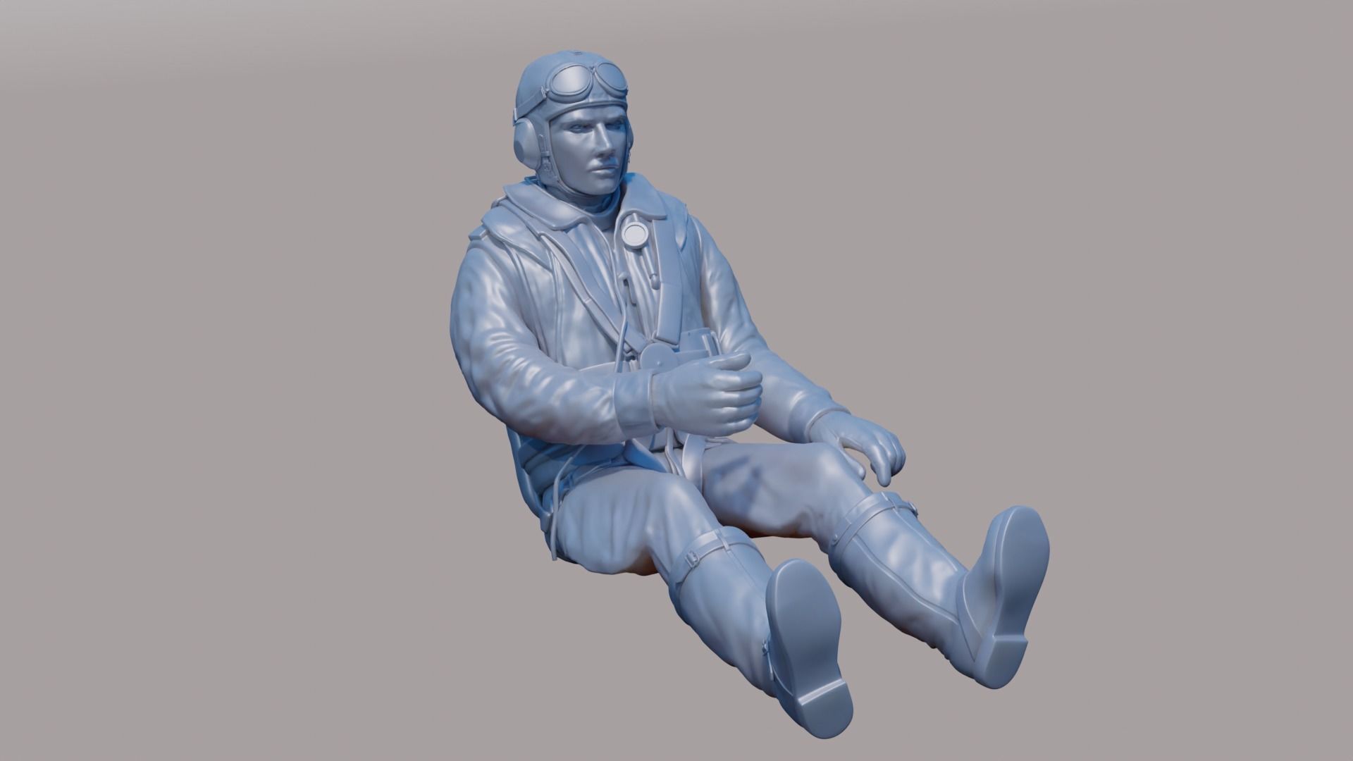 WWII Luftwaffe FW-190 Pilot 3D print model_9