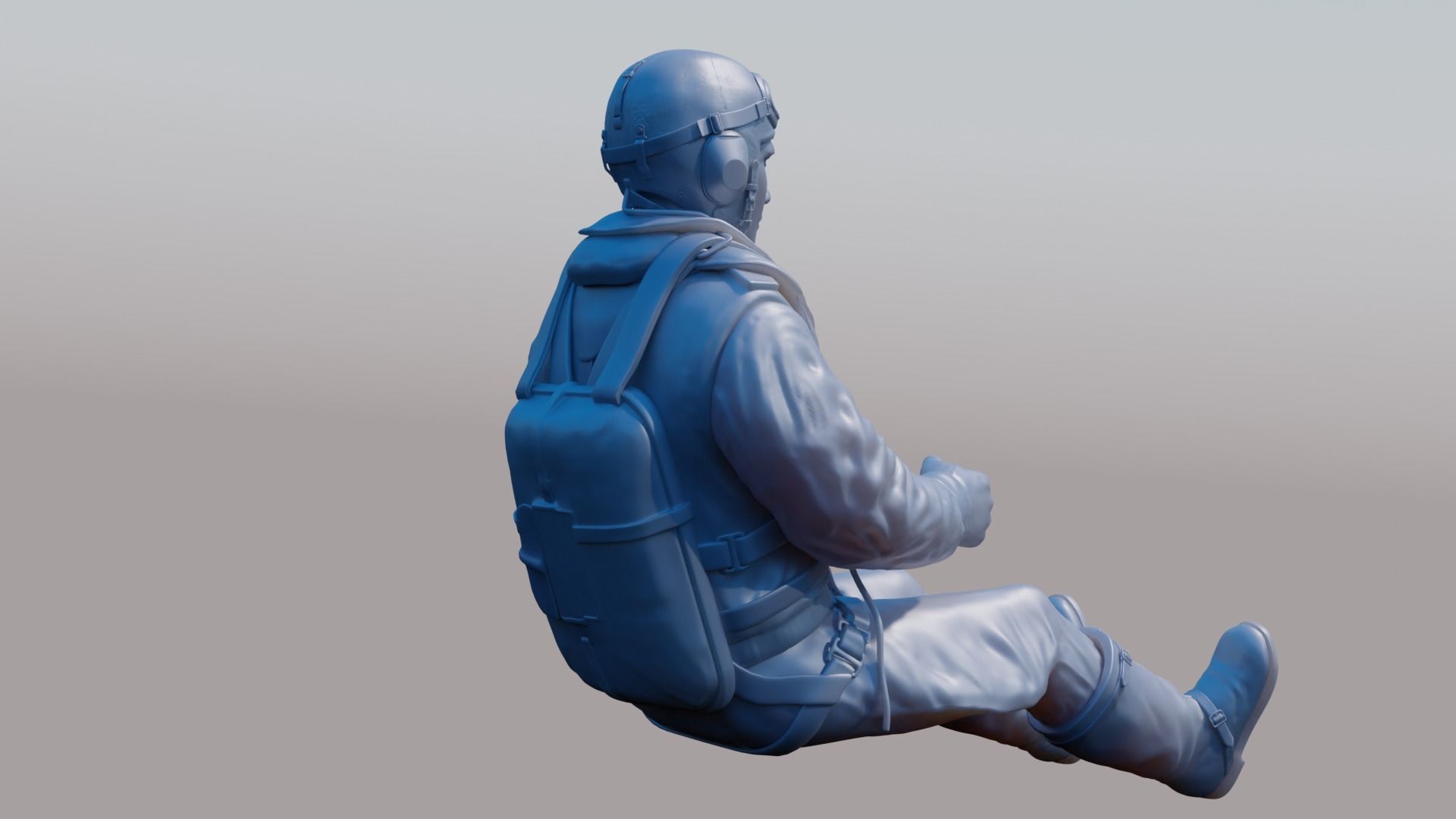 WWII Luftwaffe FW-190 Pilot 3D print model_11