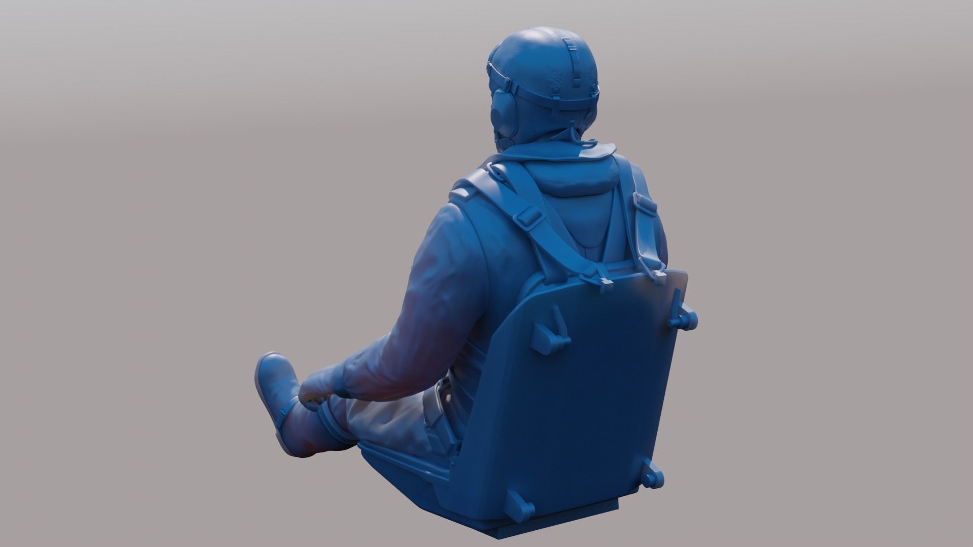 WWII Luftwaffe FW-190 Pilot 3D print model_12