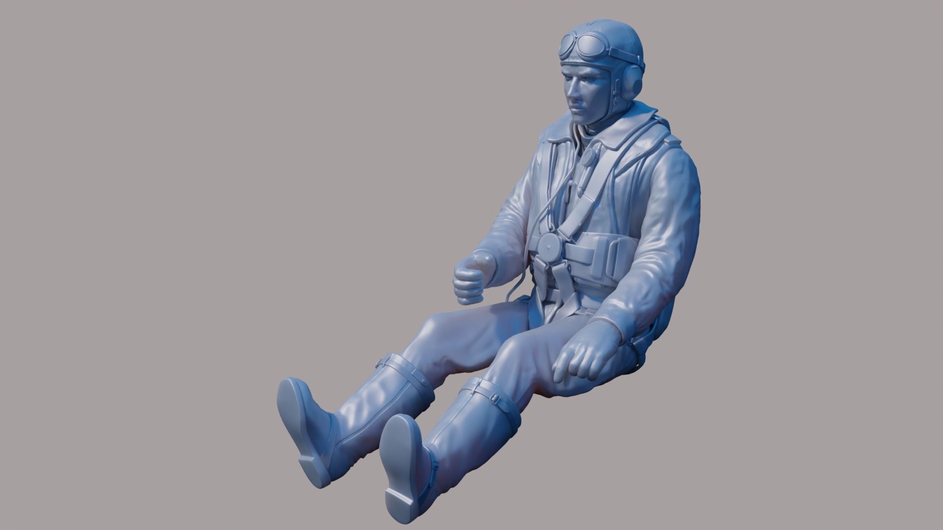 WWII Luftwaffe FW-190 Pilot 3D print model_10