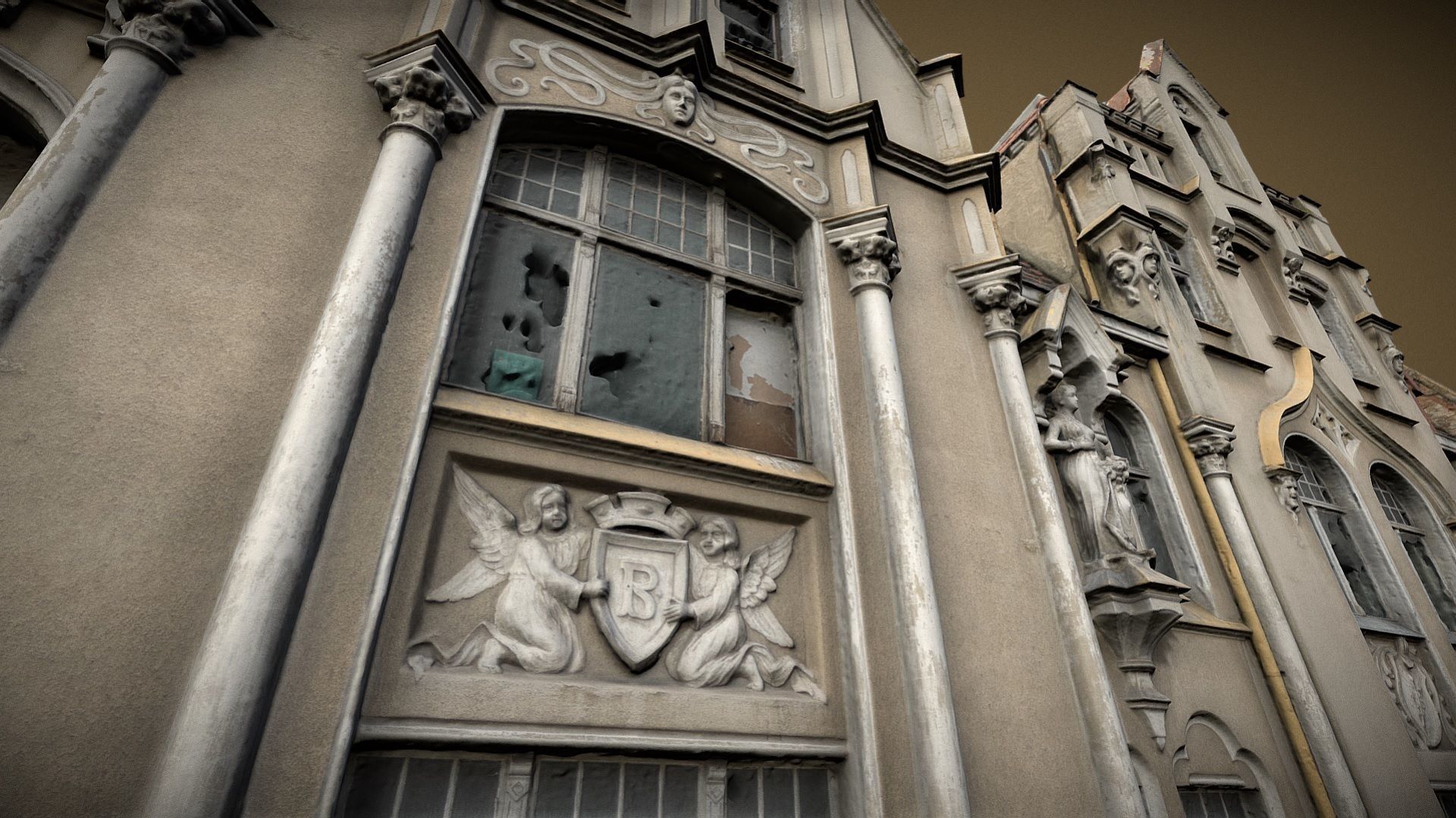 Facade of an Art Nouveau tenement house 01 3D model_7