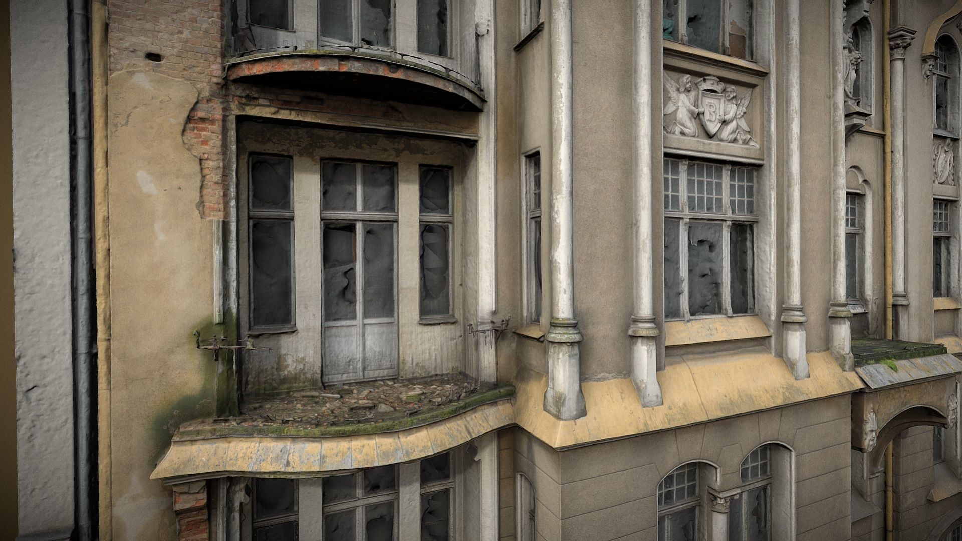 Facade of an Art Nouveau tenement house 01 3D model_4