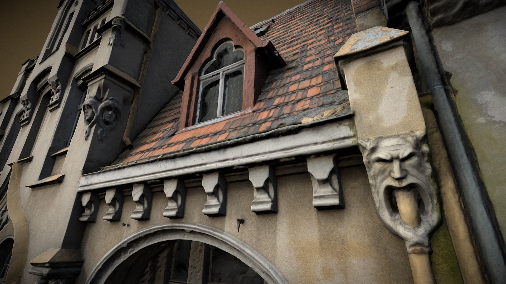 Facade of an Art Nouveau tenement house 01 3D model_10