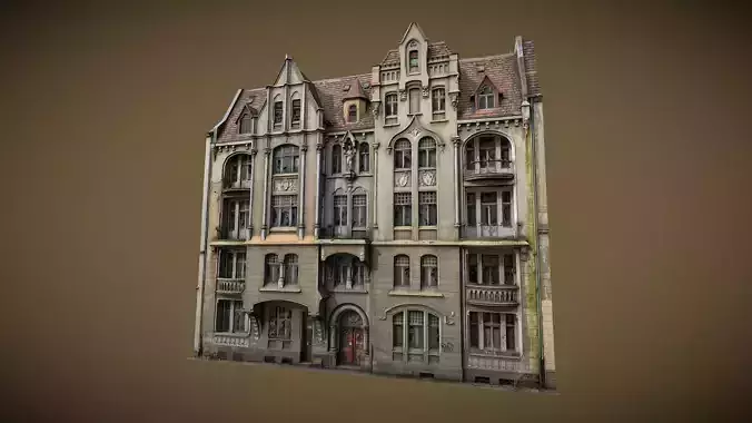 Facade of an Art Nouveau tenement house 01