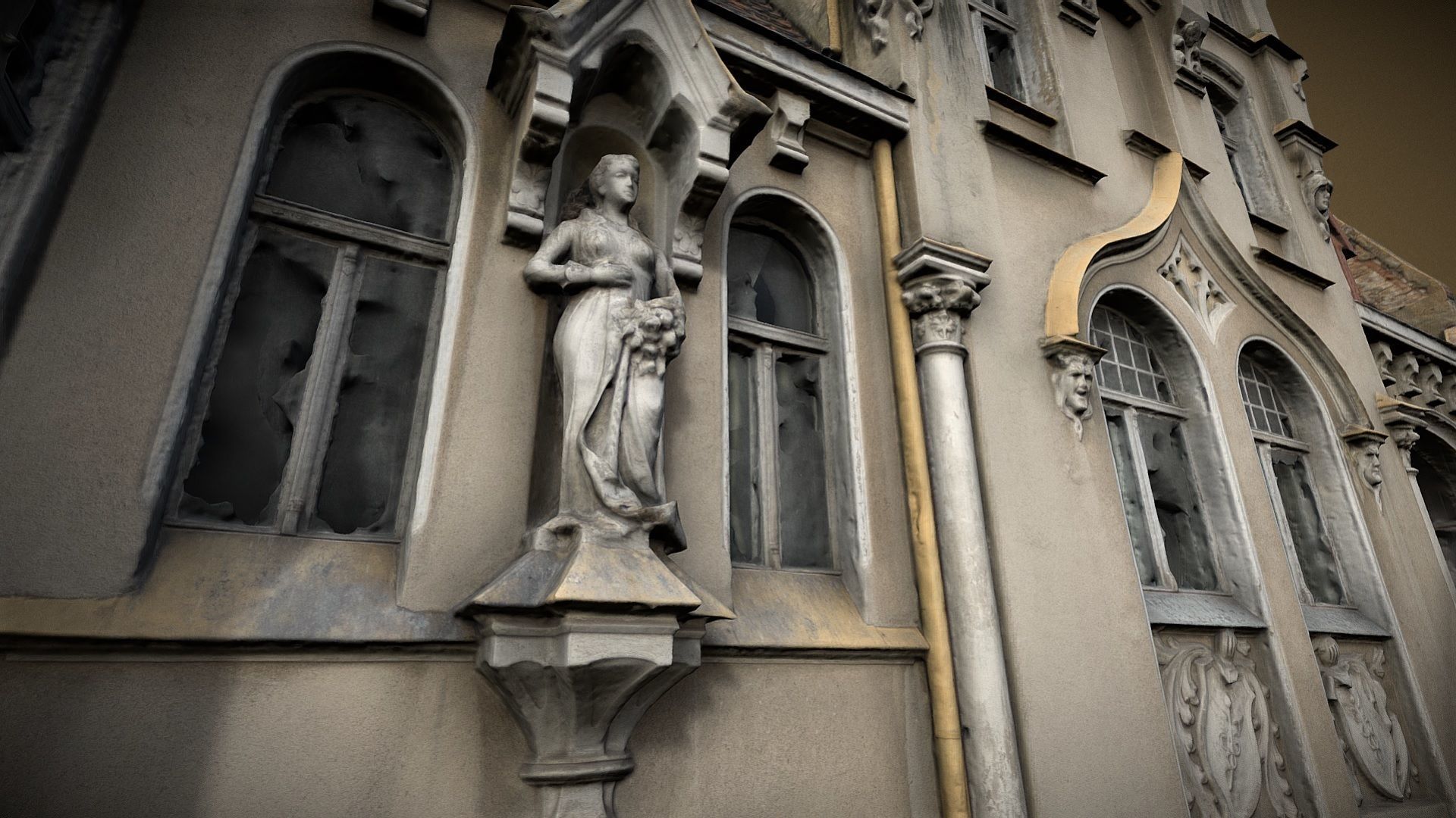 Facade of an Art Nouveau tenement house 01 3D model_8