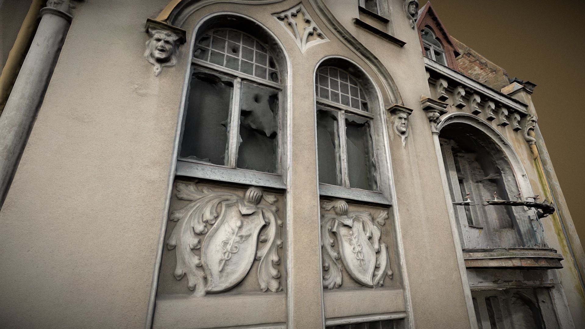 Facade of an Art Nouveau tenement house 01 3D model_9