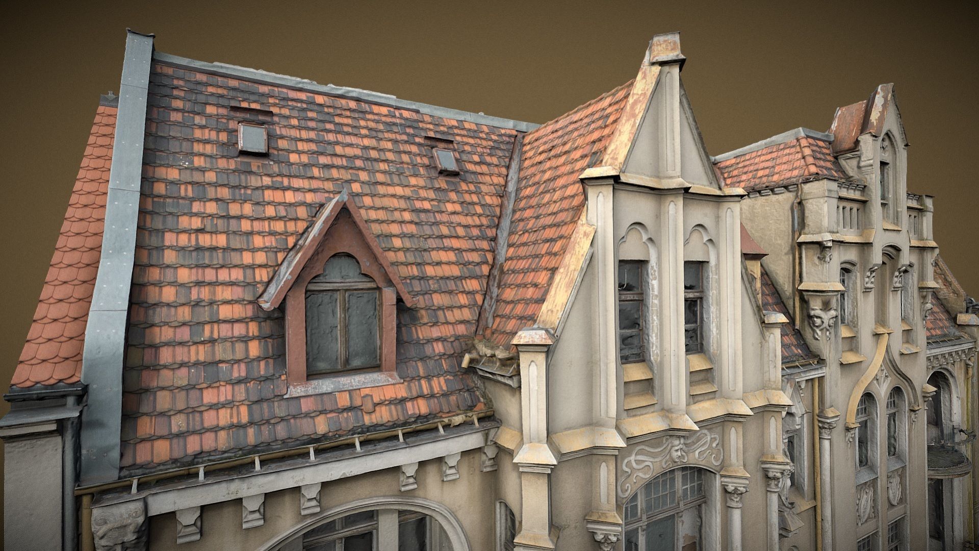 Facade of an Art Nouveau tenement house 01 3D model_6