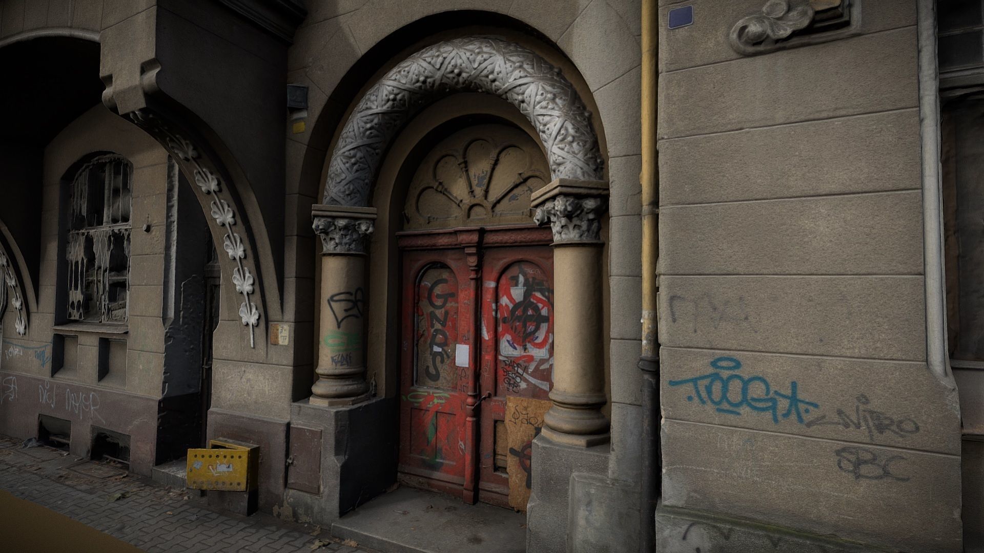 Facade of an Art Nouveau tenement house 01 3D model_1