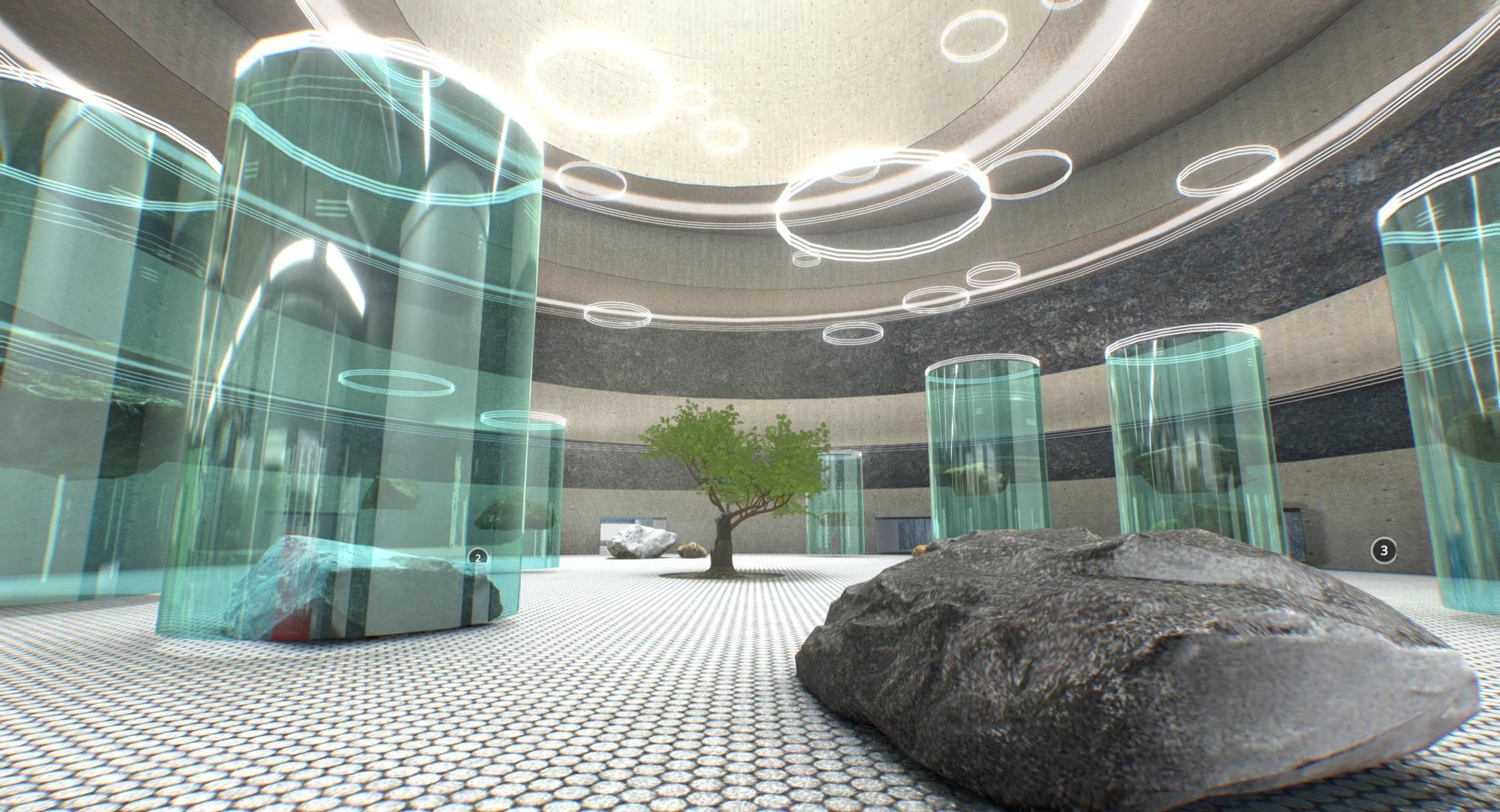 G0009 Virtual-Reality Art Gallery Circles 3D model_2