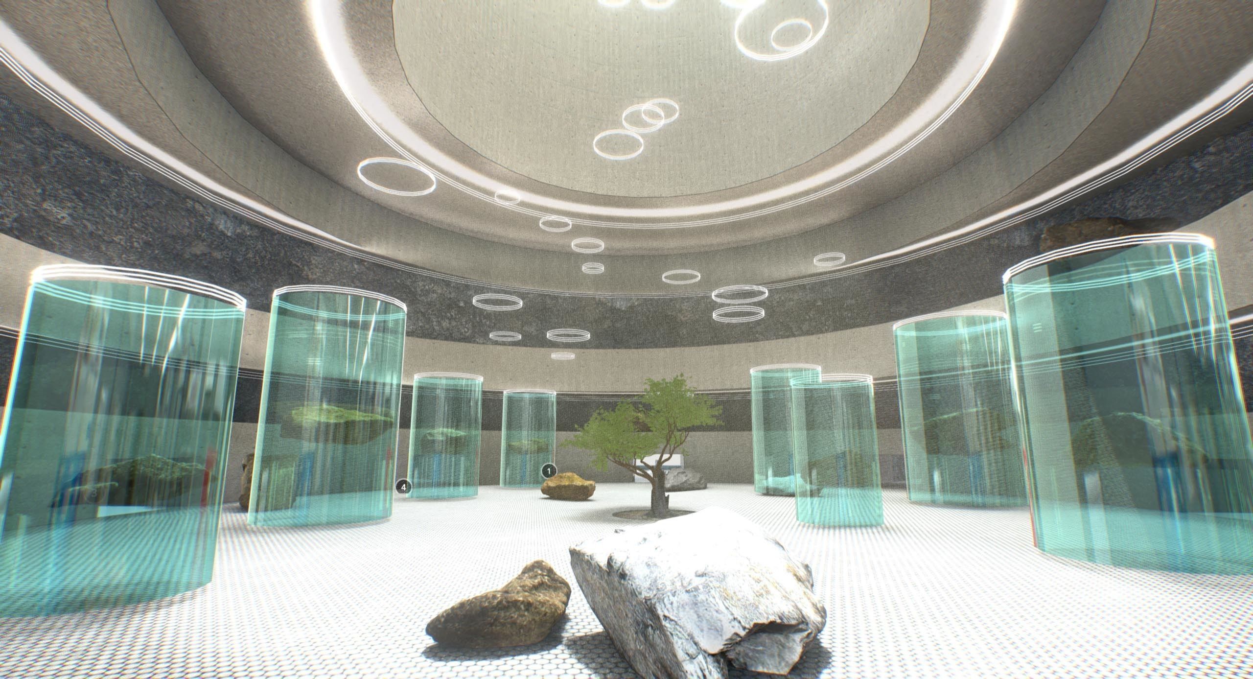 G0009 Virtual-Reality Art Gallery Circles 3D model_3