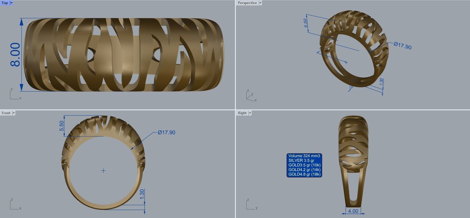 R 162 a Ring wide 3D print model_8