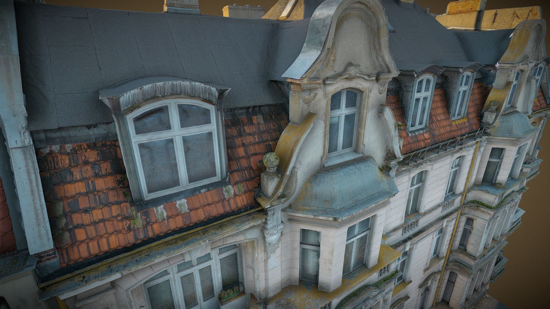 Facade of an Art Nouveau tenement house 02 3D model_7