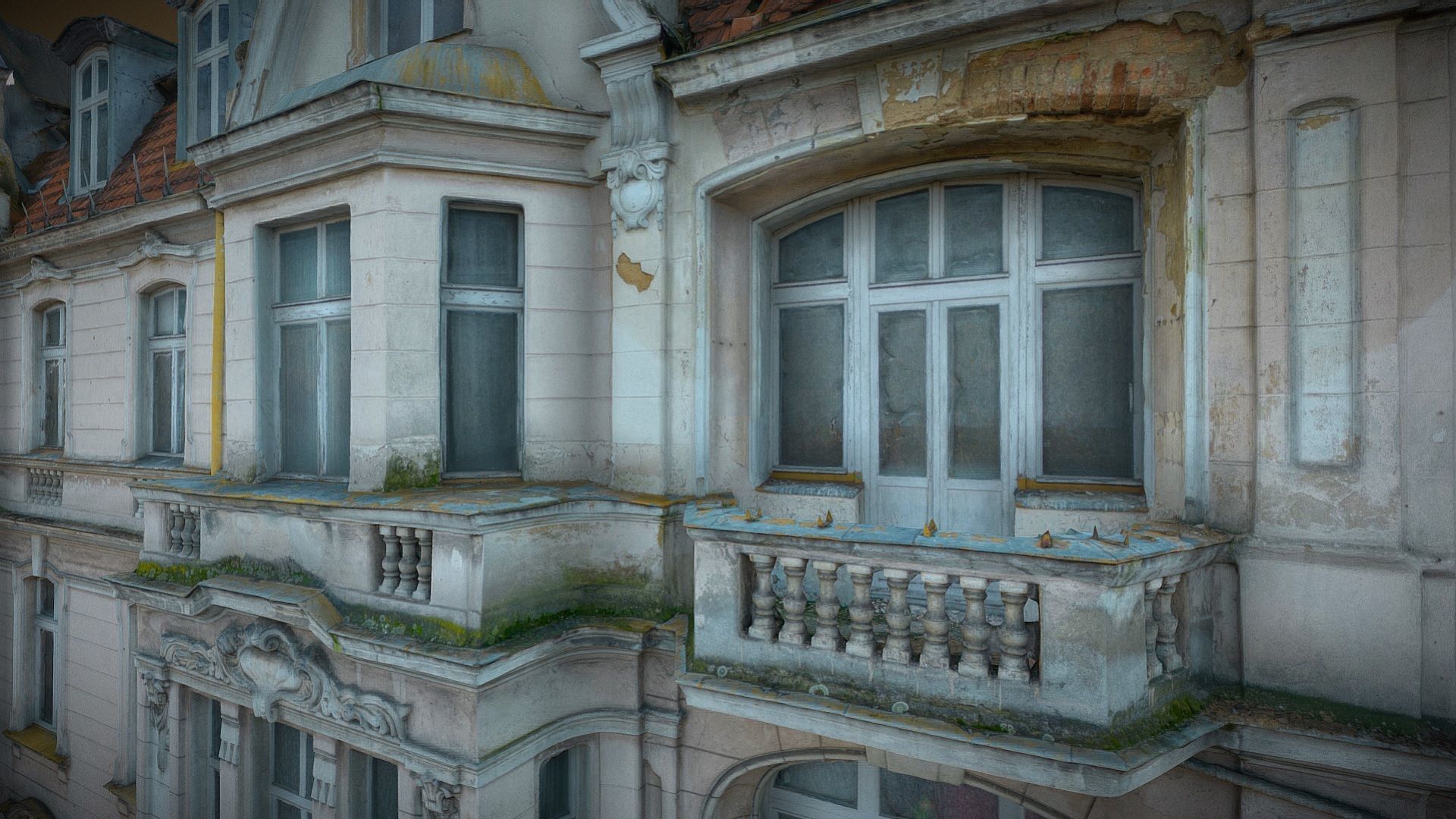 Facade of an Art Nouveau tenement house 02 3D model_10