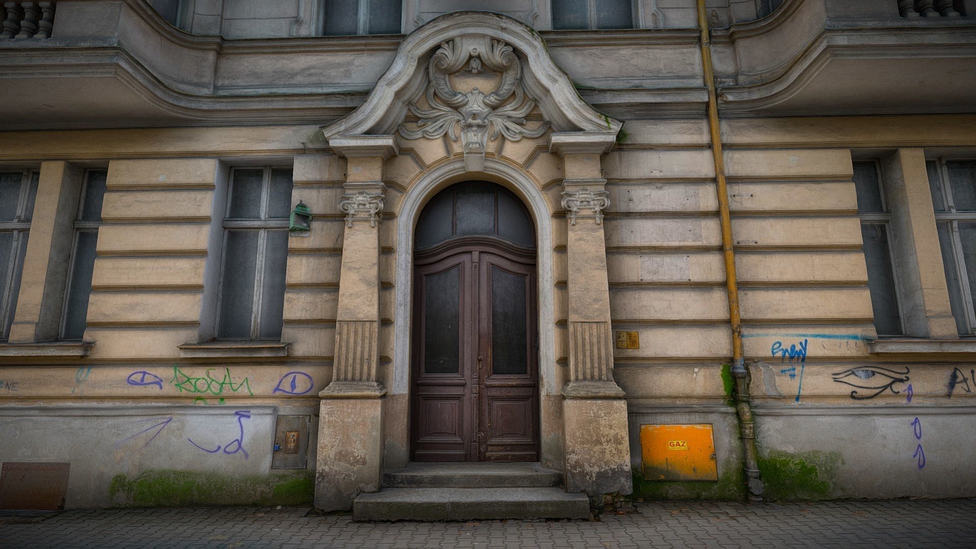 Facade of an Art Nouveau tenement house 02 3D model_1