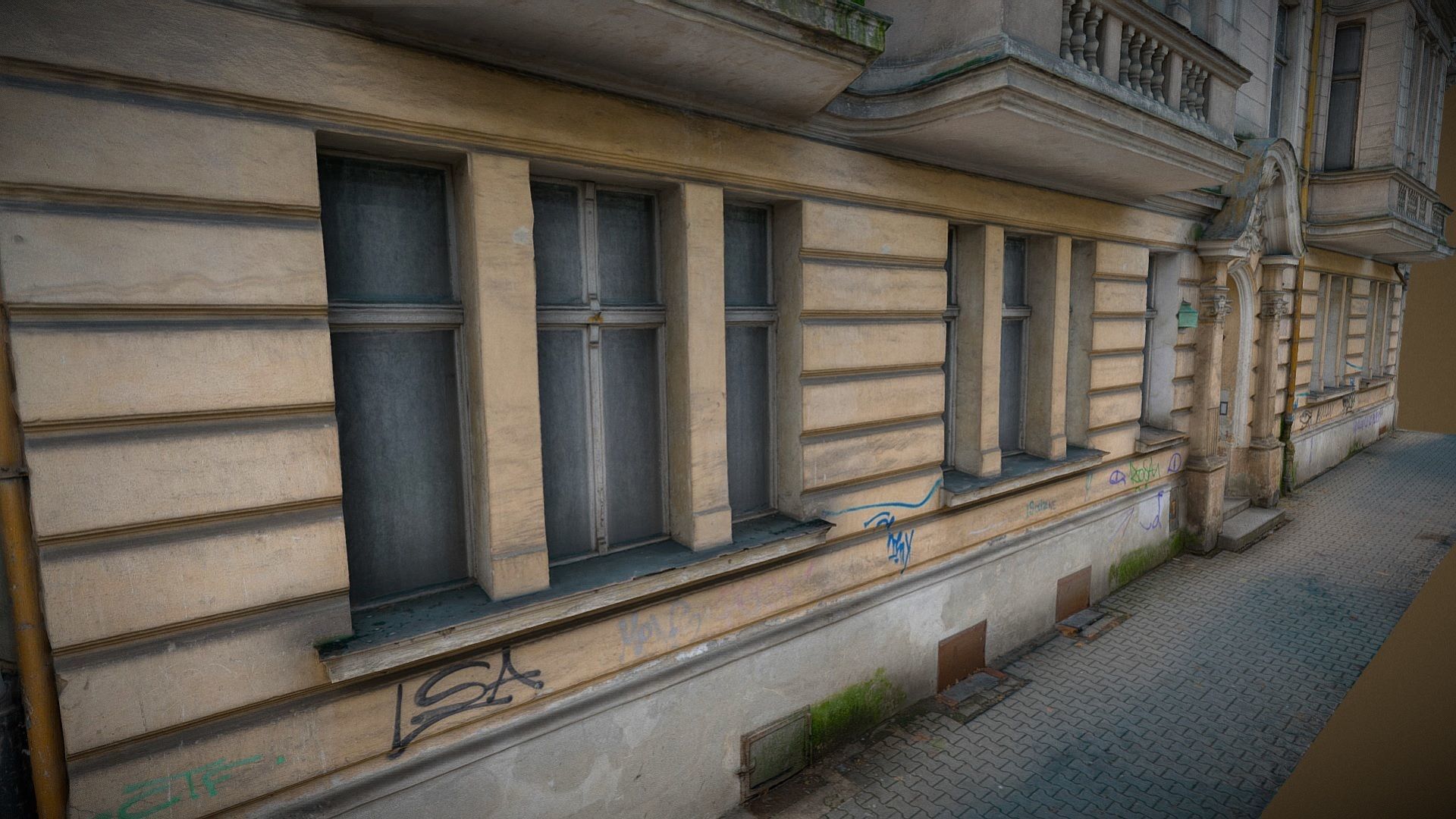 Facade of an Art Nouveau tenement house 02 3D model_3