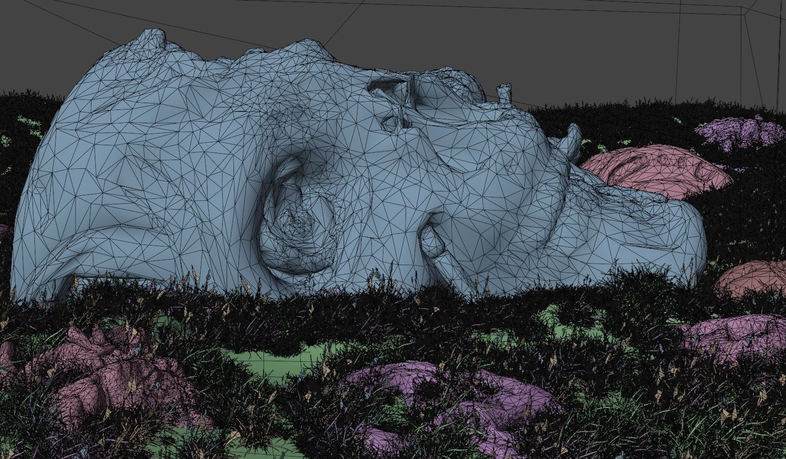 Robot Head Buried Scene Low-poly 3D model_3