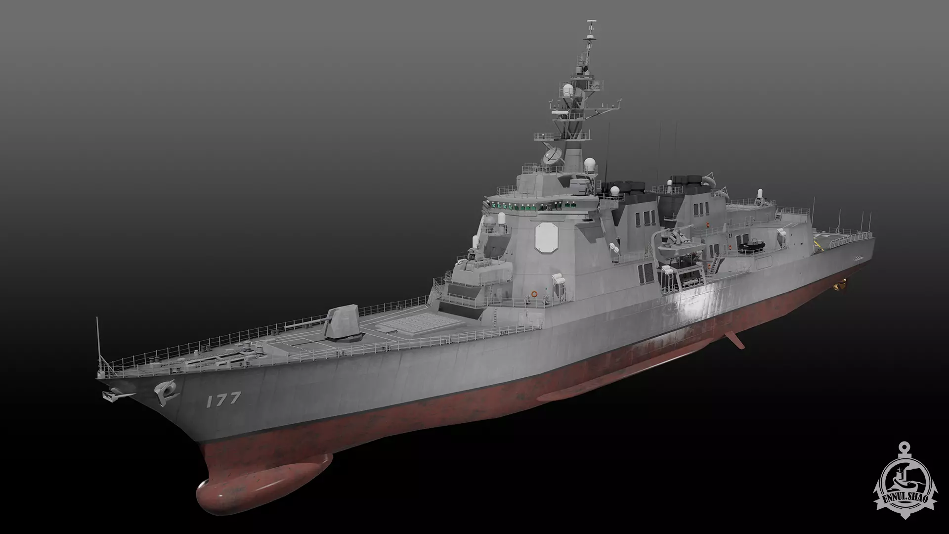 JS Atago DDG-177 gameready Low-poly 3D model